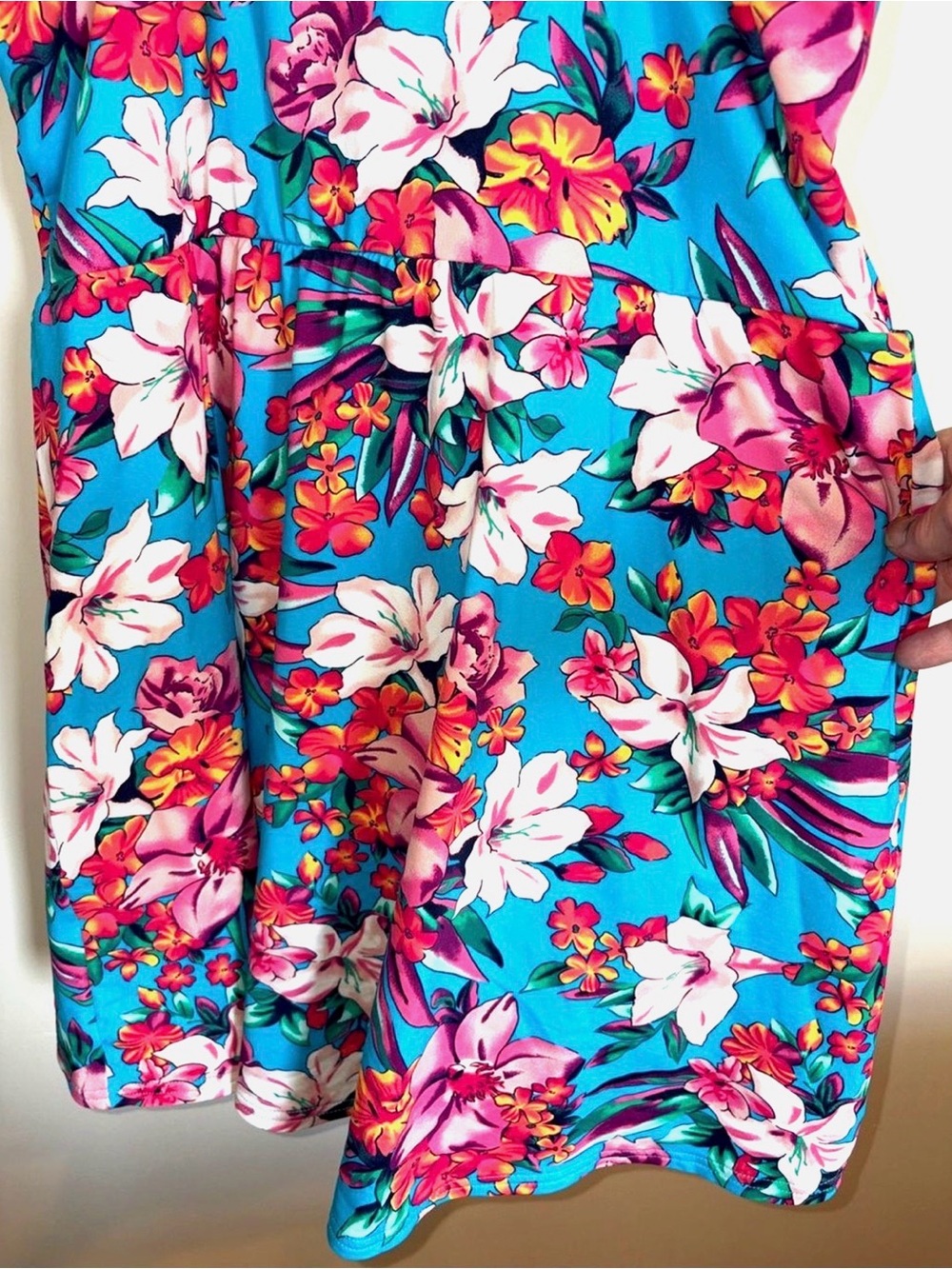 Lands’ End Floral Swim Dress One Piece Swimsuit Size 10-12 Tummy Control - Picture 13 of 15